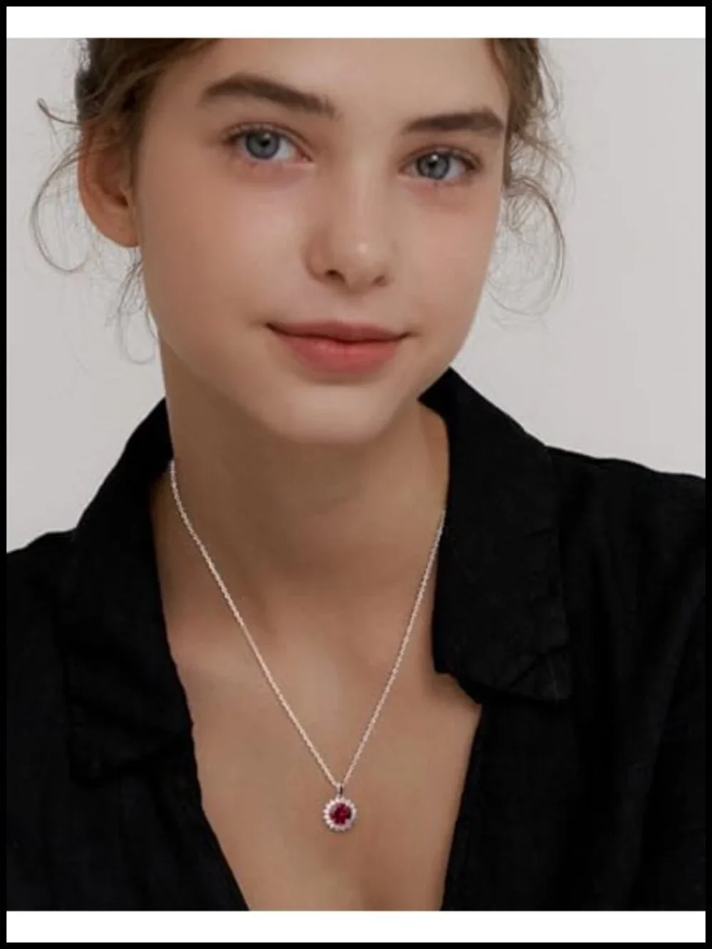 925 Sterling Silver Birthstone Pendant Necklace with Cubic Zirconia Halo